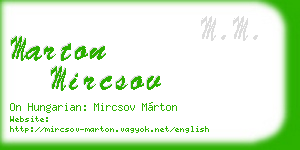 marton mircsov business card